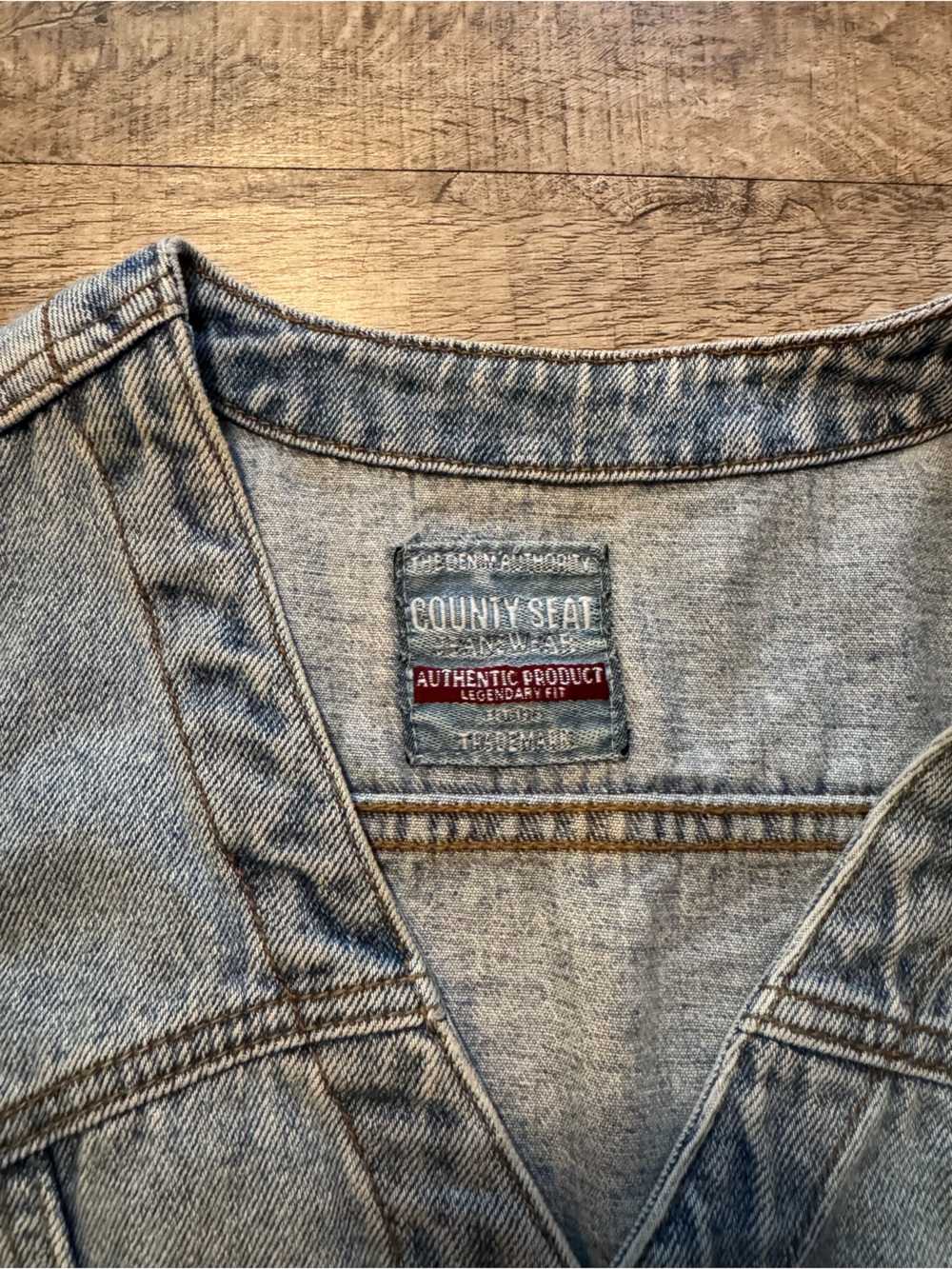 Denim Button-Front Vest - Light Blue - Picture 3 of 4